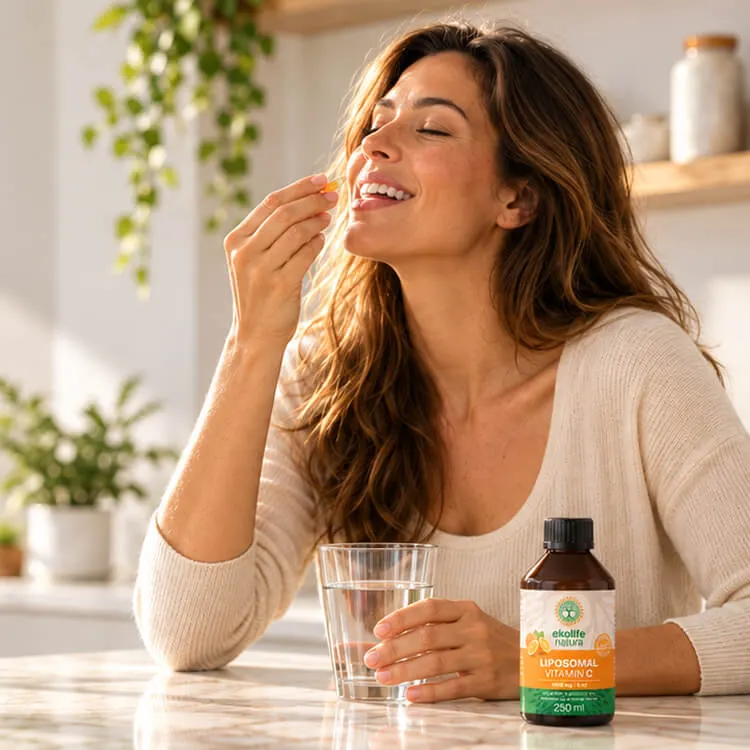 Žena uzima Ekolife liposomalni vitamin C